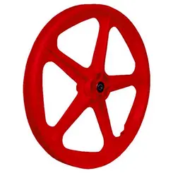 Roda dianteira extra nylon vermelha aro 20 de bicicleta completa