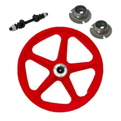 Roda traseira extra nylon vermelha aro 20 de bicicleta completa