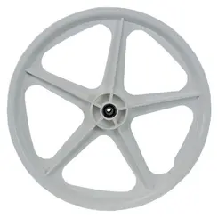 Roda dianteira extra nylon branca aro 20 de bicicleta completa