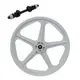 Roda dianteira extra nylon branca aro 20 de bicicleta completa