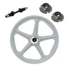 Roda traseira extra nylon branca aro 20 de bicicleta completa