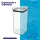 Pote hermético transparente quadrado 2,2l para granel cereais alimentos