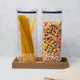 Pote hermético transparente quadrado 2,2l para granel cereais alimentos