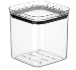 Pote hermético transparente quadrado 1l para granel cereais alimentos