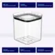 Pote hermético transparente quadrado 1l para granel cereais alimentos