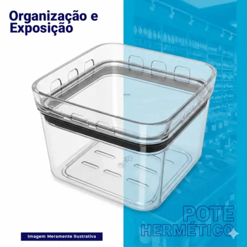 Pote hermético transparente quadrado 500ml para granel cereais alimentos