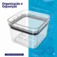 Pote hermético transparente quadrado 500ml para granel cereais alimentos