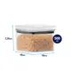 Pote hermético transparente quadrado 500ml para granel cereais alimentos