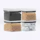Kit 4 potes hermético transparente quadrado 500ml para granel cereais alimentos