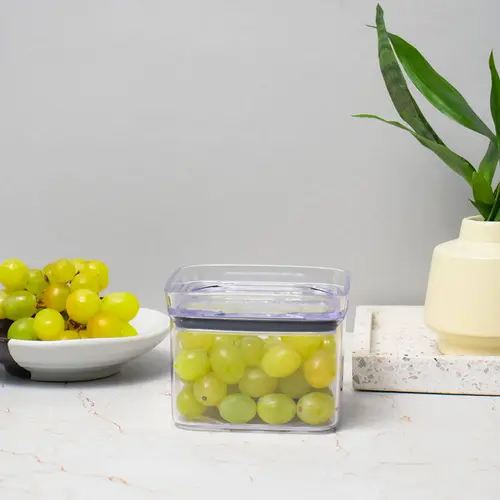 Kit 8 potes hermético transparente quadrado 500ml para granel cereais alimentos