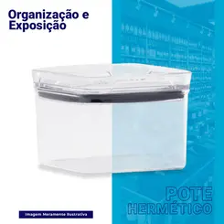 Kit 8 potes hermético transparente quadrado 500ml para granel cereais alimentos