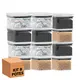 Kit 8 potes hermético transparente quadrado 500ml para granel cereais alimentos