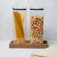 Kit 2 potes hermético transparente quadrado 2,2l para granel cereais alimentos