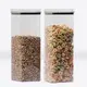 Kit 2 potes hermético transparente quadrado 2,2l para granel cereais alimentos