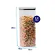 Kit 2 potes hermético transparente quadrado 2,2l para granel cereais alimentos