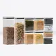 Kit 10 potes hermético transparente quadrado para porta mantimento cozinha