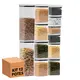 Kit 12 potes hermético transparente quadrado para porta mantimento cozinha
