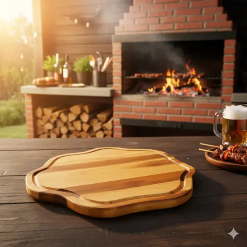 Tabua corte carne 39cm madeira rustica g