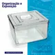 Kit 4 potes em acrílico p/ granel cereais alimentos 3,5l quadrado c/ tampa