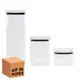 Kit 36 potes hermético transparente quadrado para porta mantimento cozinha