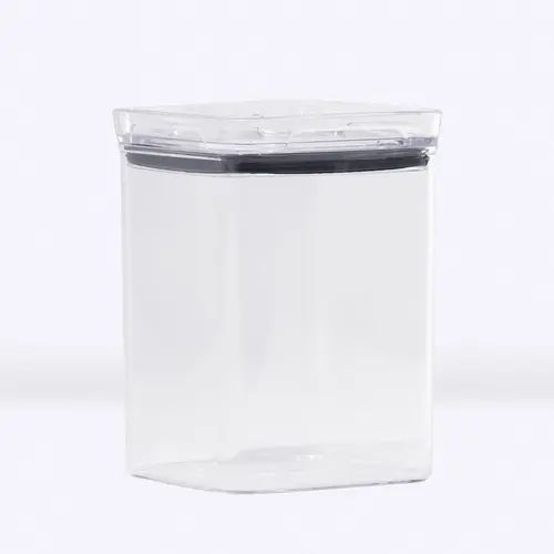 Kit 40 potes hermético transparente quadrado 1l para granel cereais alimentos