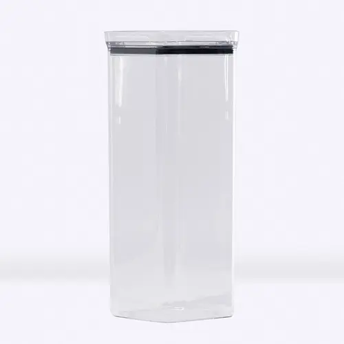 Kit 20 potes hermético transparente quadrado 2,2l para granel cereais alimentos