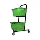 Carrinho de compras compacto duplo 50 litros verde cítrico