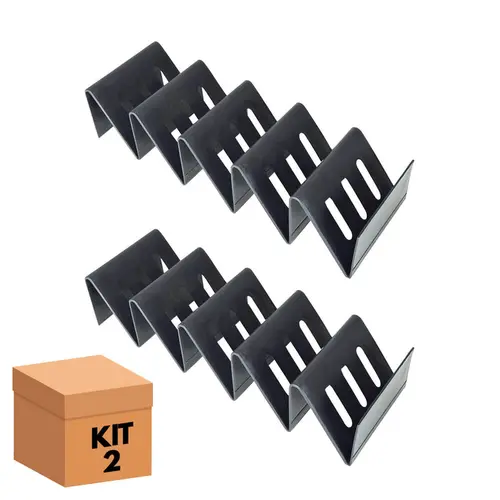 Kit 2 expositores escadinha para 5 bandejas de frios e carnes (30cm x 9cm x 5,5cm)