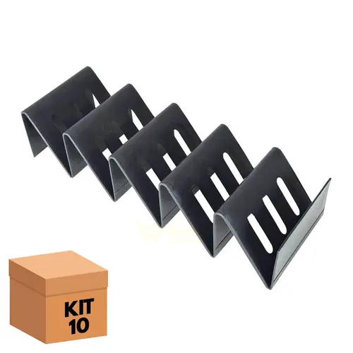 Kit 10 expositores escadinha para 5 bandejas de frios e carnes (30cm x 9cm x 5,5cm)