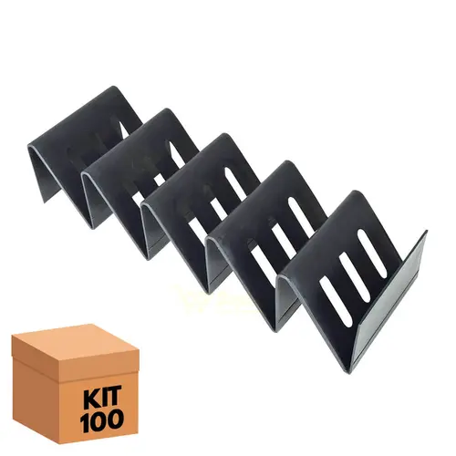 Kit 100 expositores escadinha para 5 bandejas de frios e carnes (30cm x 9cm x 5,5cm)