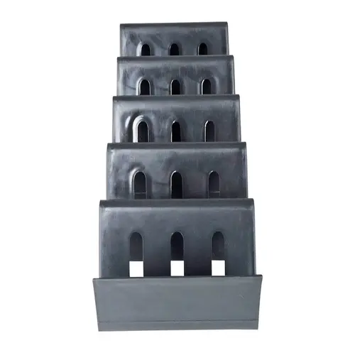 Expositor escadinha preta  para 5 bandejas de frios e carnes (30cm x 9cm x 5,5cm)