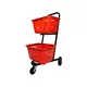Carrinho de compras compacto duplo 50 litros vermelho