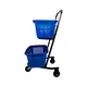 Carrinho de compras compacto duplo 50 litros azul