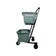 Carrinho de compras compacto duplo 50 litros cinza