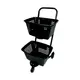 Carrinho de compras compacto duplo 50 litros preto