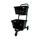 Carrinho de compras compacto duplo 50 litros preto