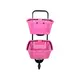 Carrinho de compras compacto duplo 50 litros rosa