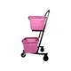Carrinho de compras compacto duplo 50 litros rosa