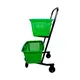 Carrinho de compras compacto duplo 50 litros verde