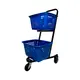 Kit 3 carrinhos de compras compacto duplo 50 litros azul