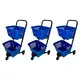 Kit 3 carrinhos de compras compacto duplo 50 litros azul