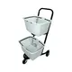 Kit 3 carrinhos de compras compacto duplo 50 litros branco