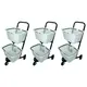 Kit 3 carrinhos de compras compacto duplo 50 litros branco