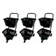 Kit 3 carrinhos de compras compacto duplo 50 litros preto