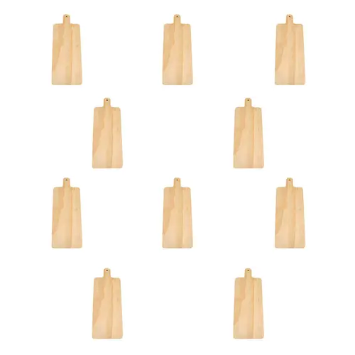 Kit 10 tábuas para mini hamburguer e porções 33x21cm em compensado naval