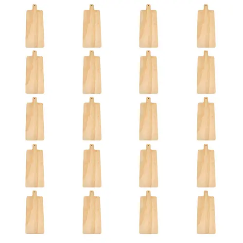 Kit 20 tábuas para mini hamburguer e porções 33x21cm em compensado naval