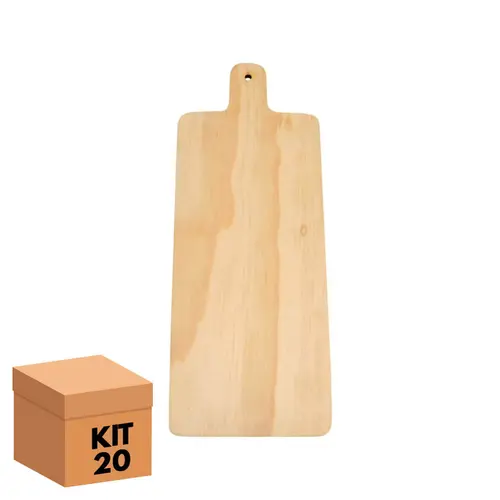 Kit 20 tábuas para mini hamburguer e porções 33x21cm em compensado naval