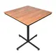 Mesa design industrial tampo de madeira noce 70x70 p/ restaurante
