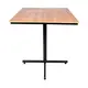Mesa design industrial tampo de madeira noce 70x70 p/ restaurante