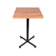 Mesa design industrial tampo de madeira noce 50x50 p/ restaurante